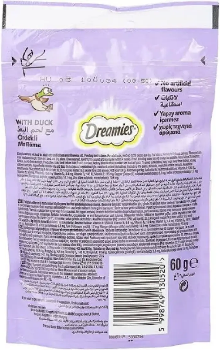Dreamies Ördekli Kedi Ödül Maması 60 Gr x 6 Adet