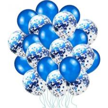 Kidspartim 20 Li Mavi Konfetili Balon Seti