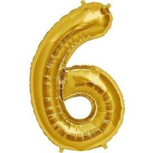 Dipak Gold Renk 6 Rakam Folyo Balon 40 Inç 100 cm 1 Adet