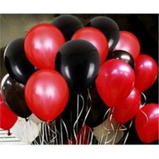 Best Parti 30 Adet 12 Inç Parti Balonu Metalik Kırmızı - Pastel Siyah