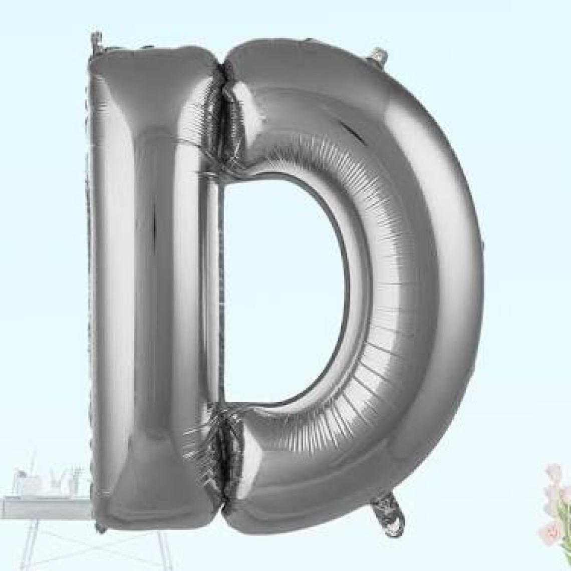 Süsle Bebek ve Parti D Harf Folyo Balon, 100 cm - Gümüş
