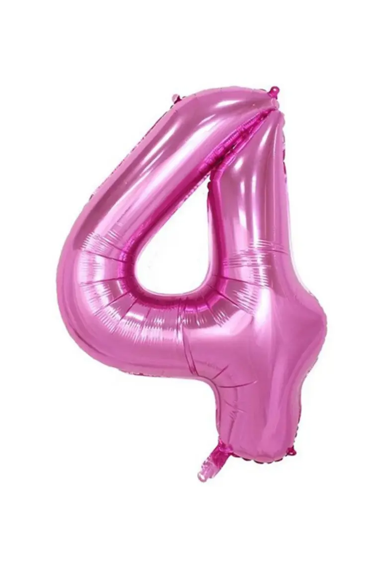Parti Sürprizi Pembe Renk 4 Rakam Folyo Balon 100 cm