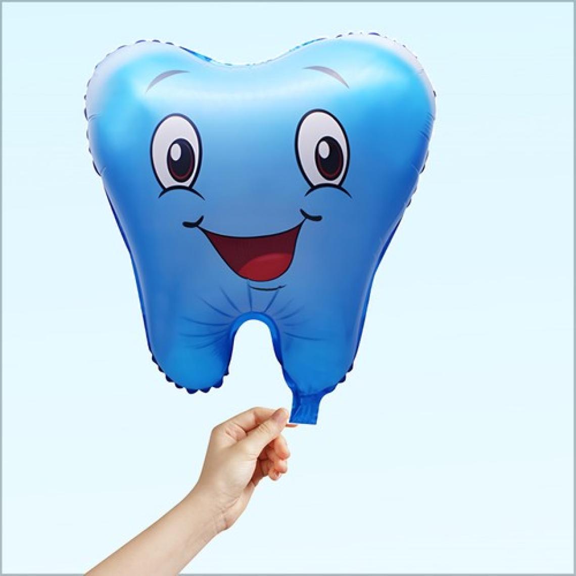 Süsle Bebek ve Parti Diş Folyo Balon, 50 cm - Mavi