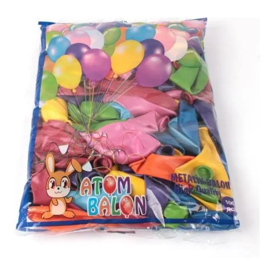Atom Balon Atom Balon Metalik Karışık Renkli Balon 12 Inç 100 Adet