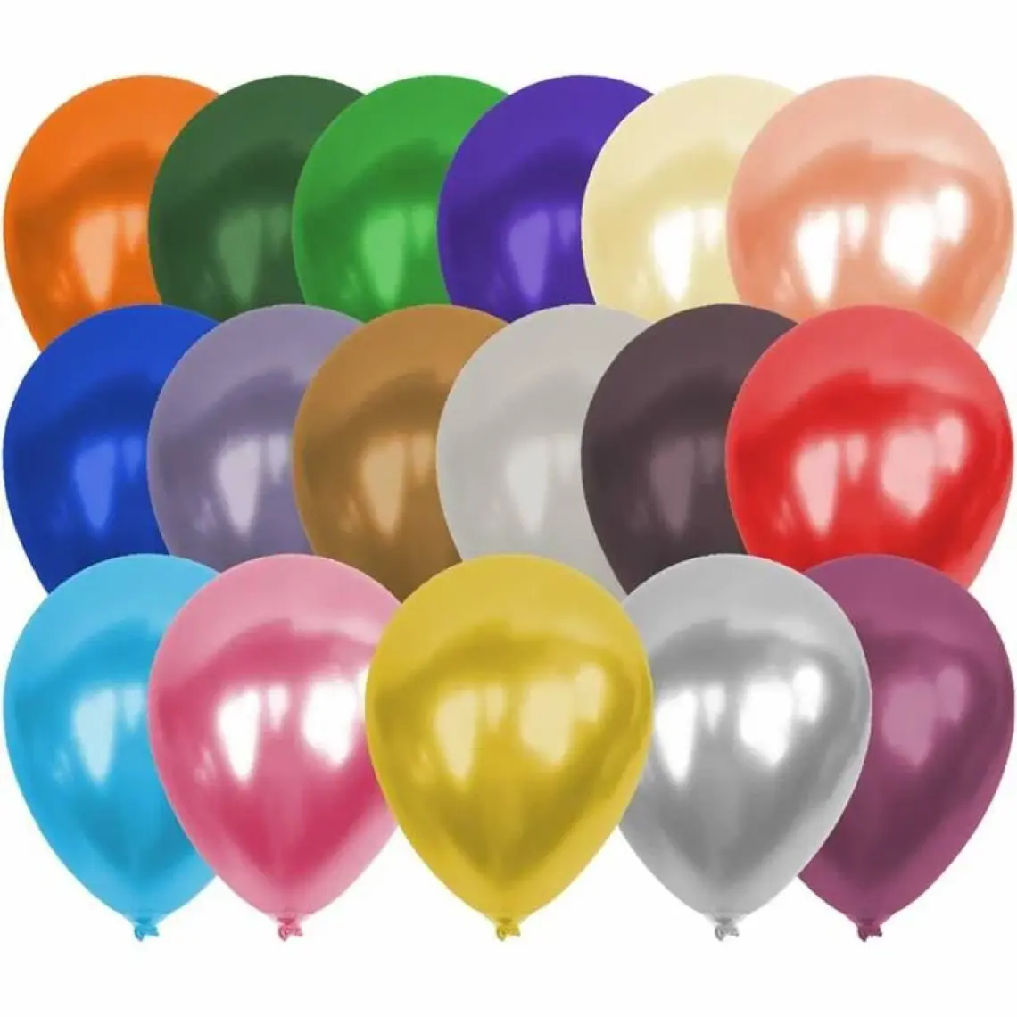 Atom Balon Atom Balon Metalik Karışık Renkli Balon 12 Inç 100 Adet