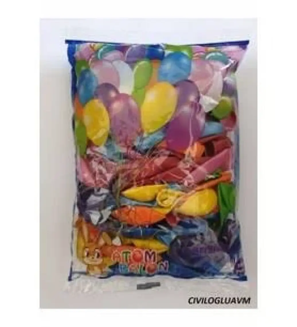 Atom Balon Atom Balon Metalik Karışık Renkli Balon 12 Inç 100 Adet