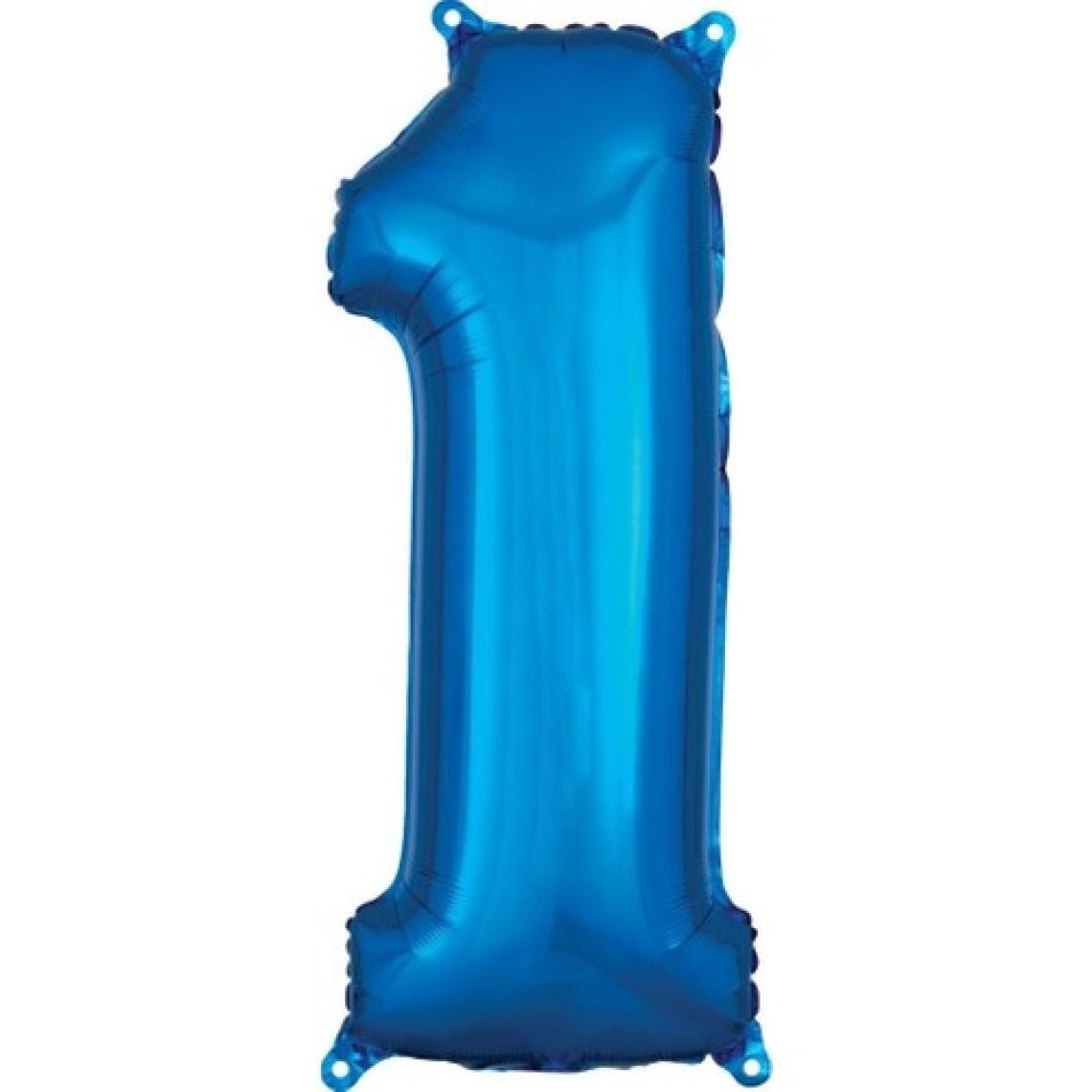 Parti Sürprizi Mavi Renk 1 Rakam Folyo Balon 100 cm
