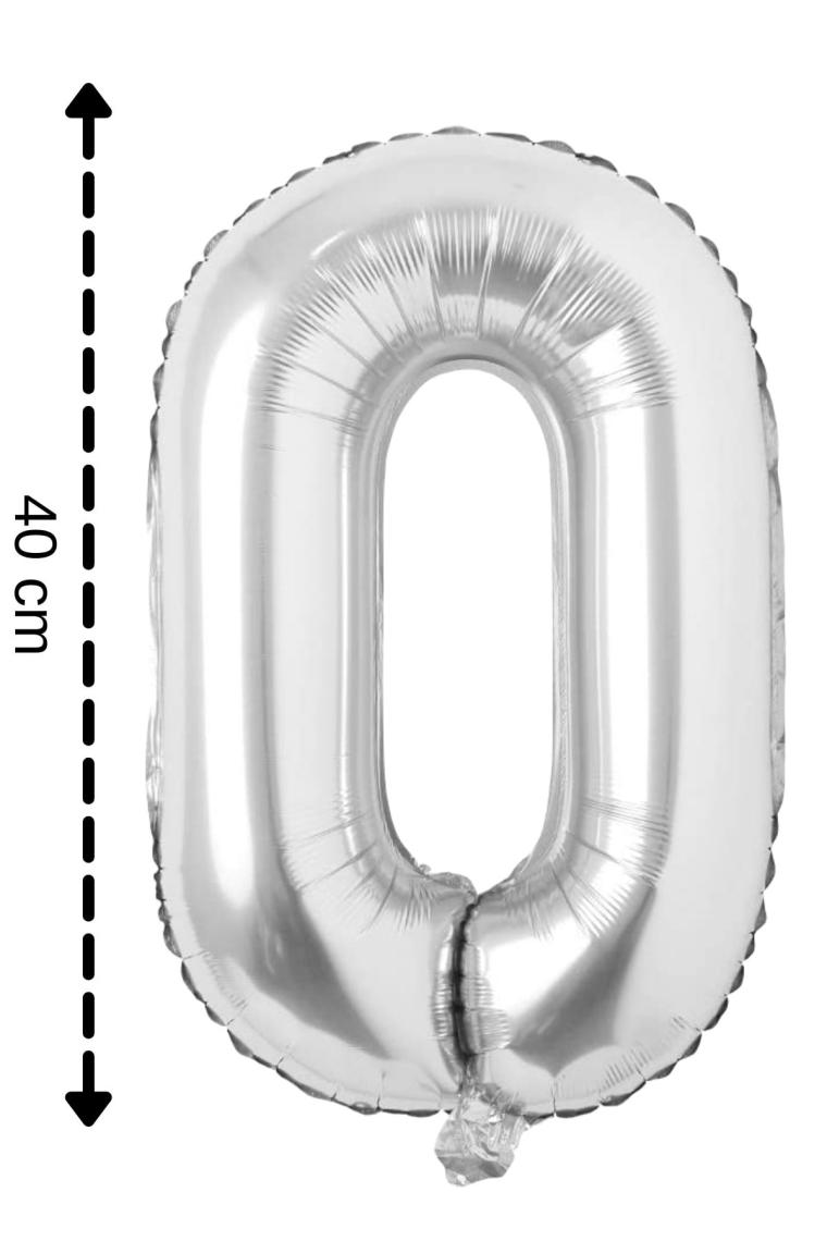 Kornea Store 0 Rakam Folyo Balon Gümüş  40 Inç