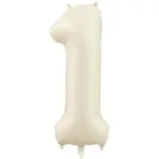 Eğlence Marketi 34 Inç 76 cm Krem Folyo Rakam Balon 1