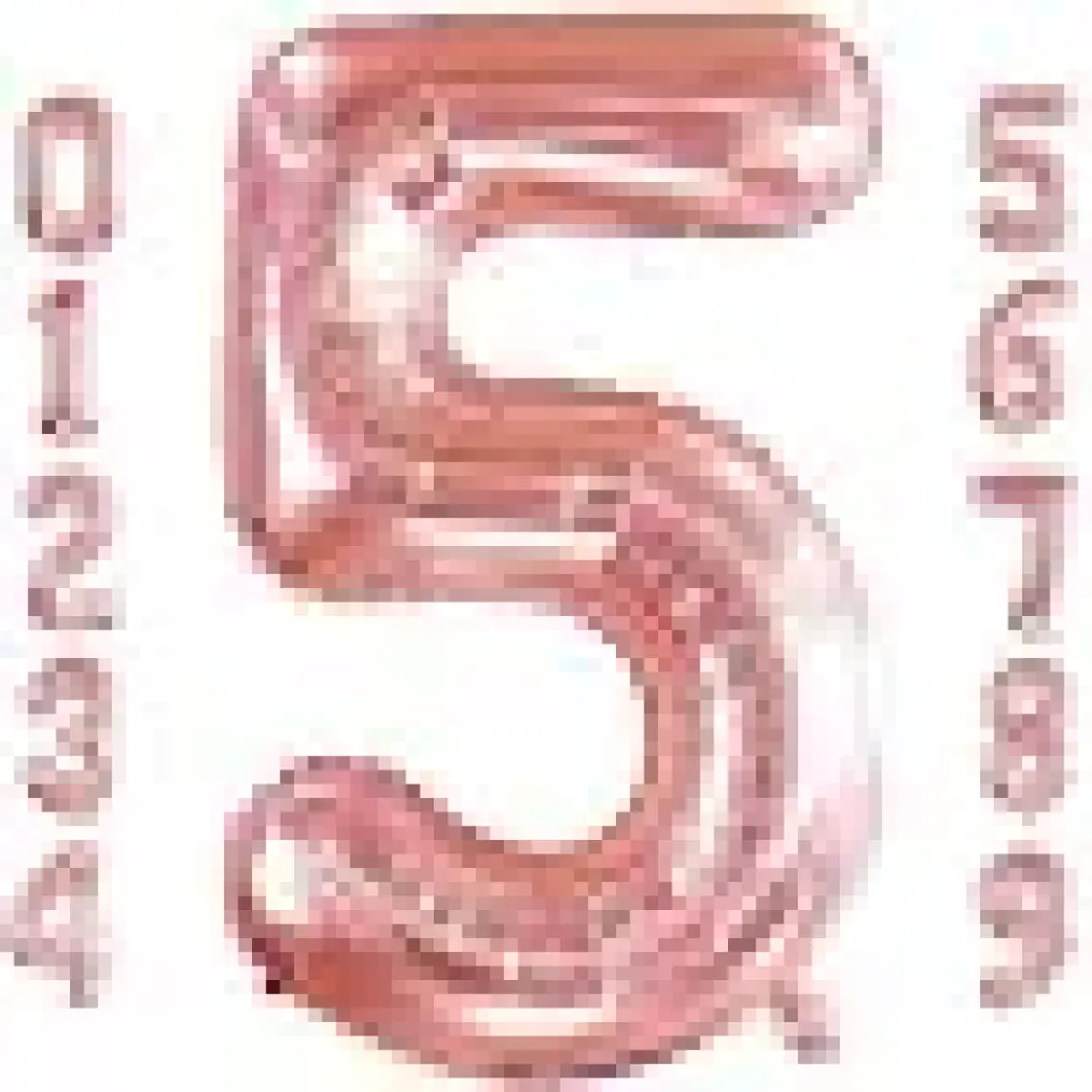 Patladı Gitti 5 Beş Rakam Rose Gold Folyo Balon 32-34" Inc 82 cm