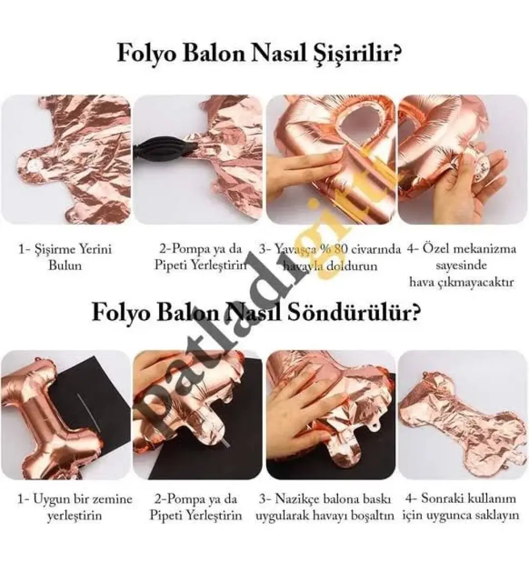 Patladı Gitti 5 Beş Rakam Rose Gold Folyo Balon 32-34" Inc 82 cm