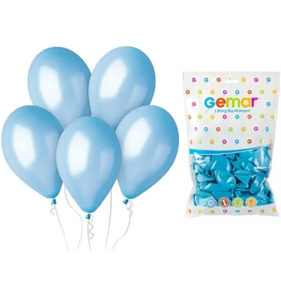 Gemar Metalik Balon Açık Mavi 100'lü Paket