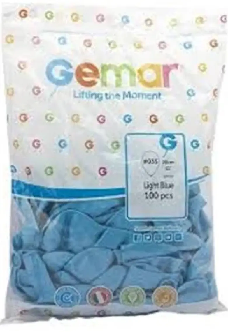 Gemar Metalik Balon Açık Mavi 100'lü Paket