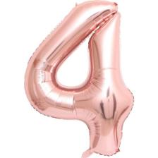 Rönesans Parti 4 Rose Gold Rakam Folyo Balon 80 cm