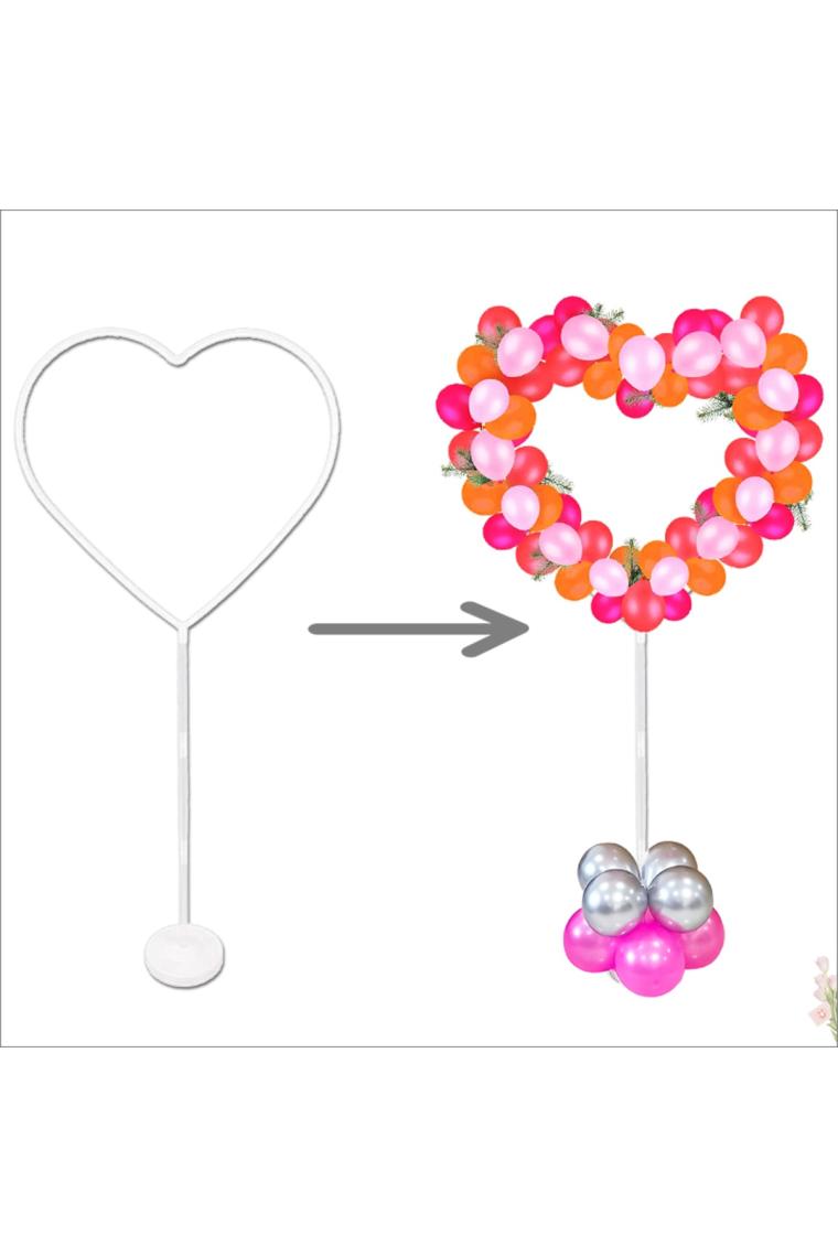 Süsle Bebek ve Parti Kalp Balon Standı - 155CM x 65CM (Balonlar Hariç)