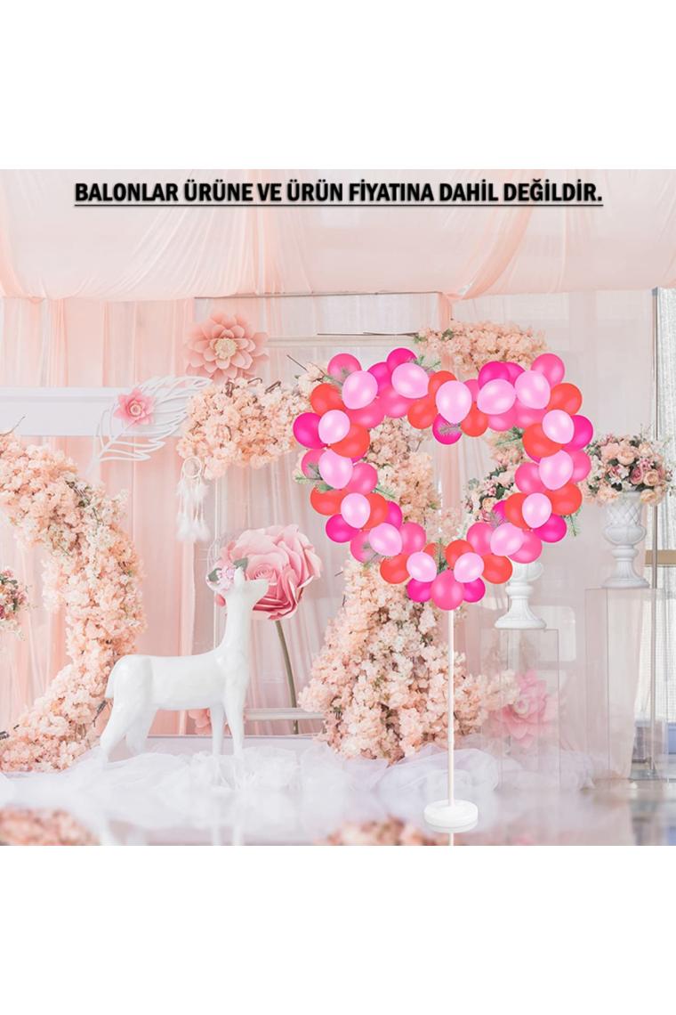 Süsle Bebek ve Parti Kalp Balon Standı - 155CM x 65CM (Balonlar Hariç)