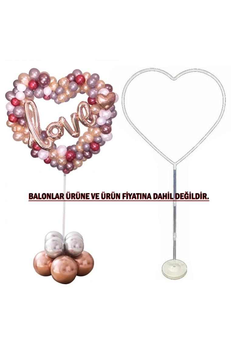 Süsle Bebek ve Parti Kalp Balon Standı - 155CM x 65CM (Balonlar Hariç)
