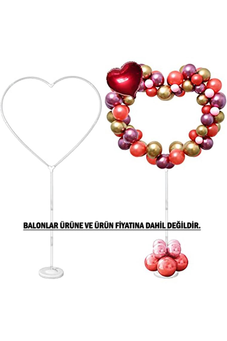 Süsle Bebek ve Parti Kalp Balon Standı - 155CM x 65CM (Balonlar Hariç)