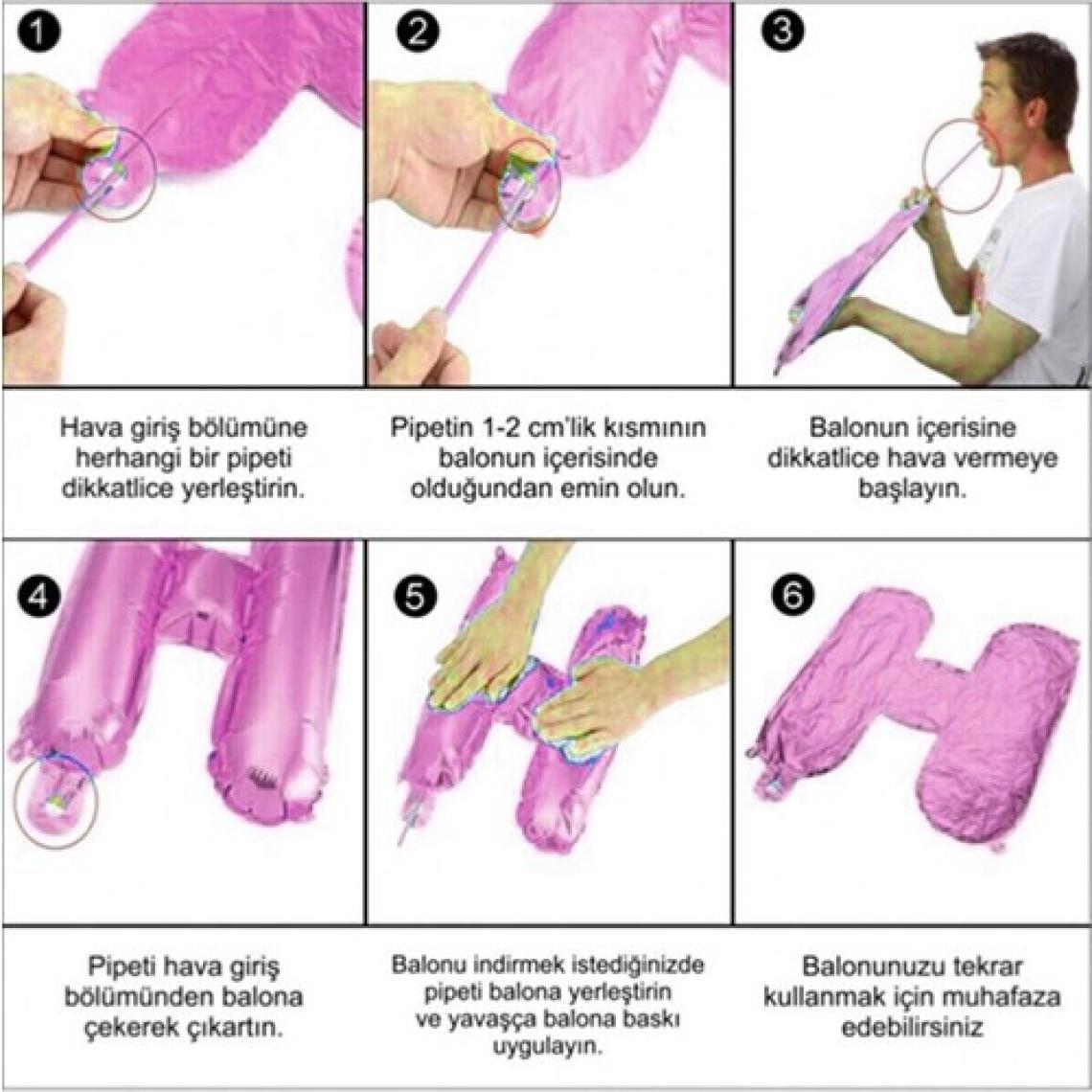 Best Parti Folyo Balon 34 Inç  80 cm 6 Rakam Pembe