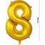 Süsle Bebek ve Parti 8 Yaş Rakam Folyo Balon, 100 cm - Altın