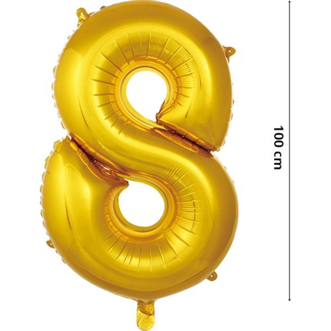 Süsle Bebek ve Parti 8 Yaş Rakam Folyo Balon, 100 cm - Altın