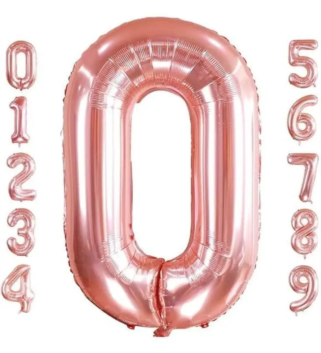 Patladı Gitti 0 Sıfır Rakam Rose Gold Folyo Balon 32-34" Inc 82 cm