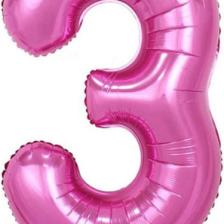 Best Parti Fuşya Pembe Folyo Rakam Balon 100 cm 3