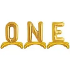 Ayaklı Büyük Boy One Folyo Balon 32 Inç 80 cm Gold