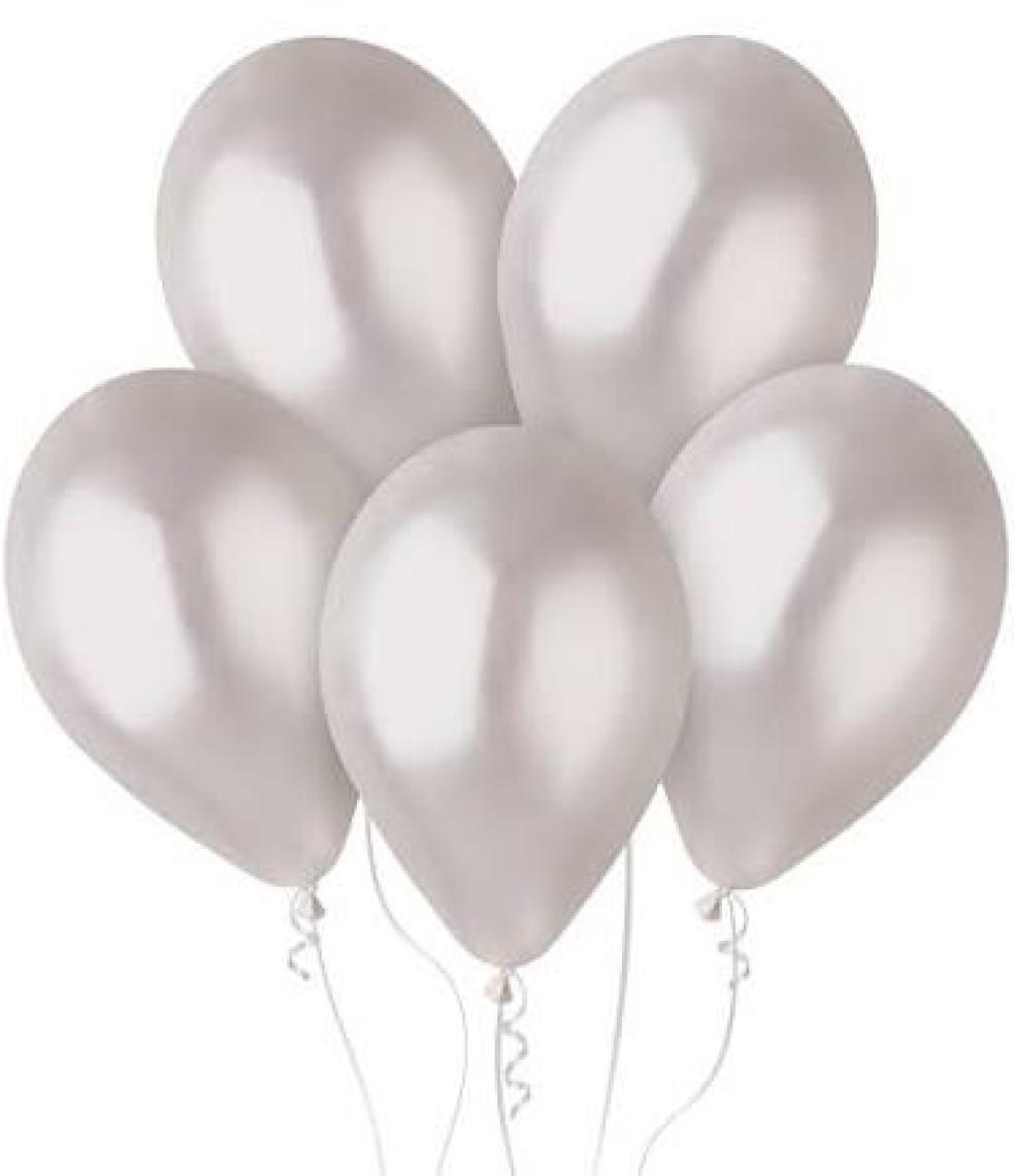 Gemar Metalik Balon Beyaz 100'lü Paket