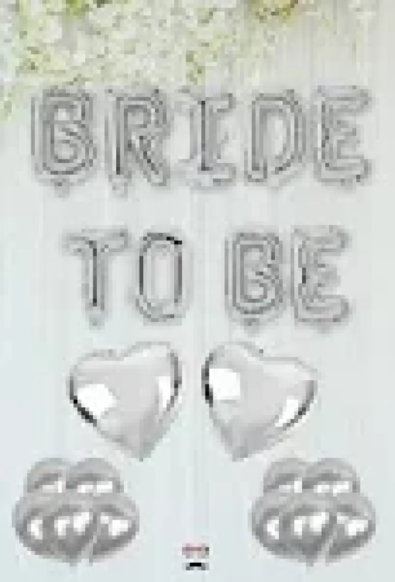 Pekshop Gümüş Bride To Be Folyo Balon Seti - Bekarlığa Veda Bride Partisi Balon Süsleme Büyük Gümüş