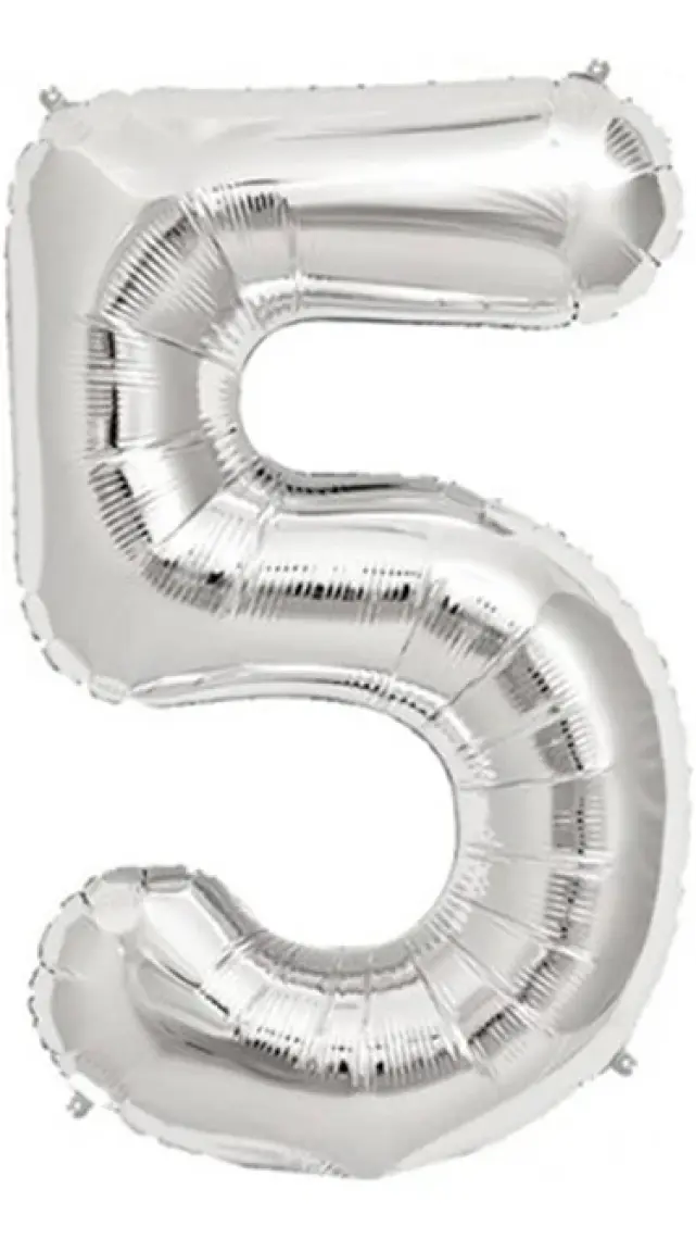 My Party Store Grabo Rakam Folyo Balon 40" 100 cm Gümüş 5
