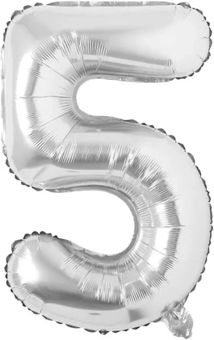 My Party Store Grabo Rakam Folyo Balon 40" 100 cm Gümüş 5
