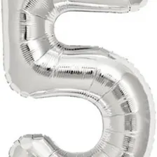 My Party Store Grabo Rakam Folyo Balon 40" 100 cm Gümüş 5
