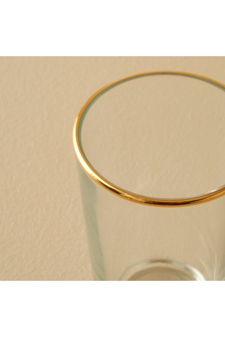 Premium 6'lı Kahve Yanı Su Bardağı Gold (100 cc)
