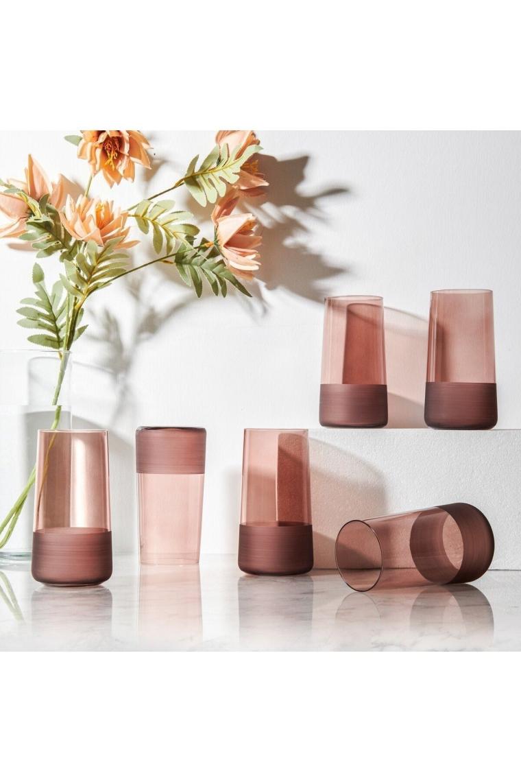 Matte 6'lı Bardak Seti - Kahverengi - 540 ml