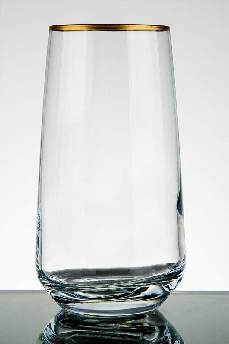 S&k Glass 61 Parça 12 Kişilik Çeyiz Seti Su Takımı (ALTIN YALDİZLİ)