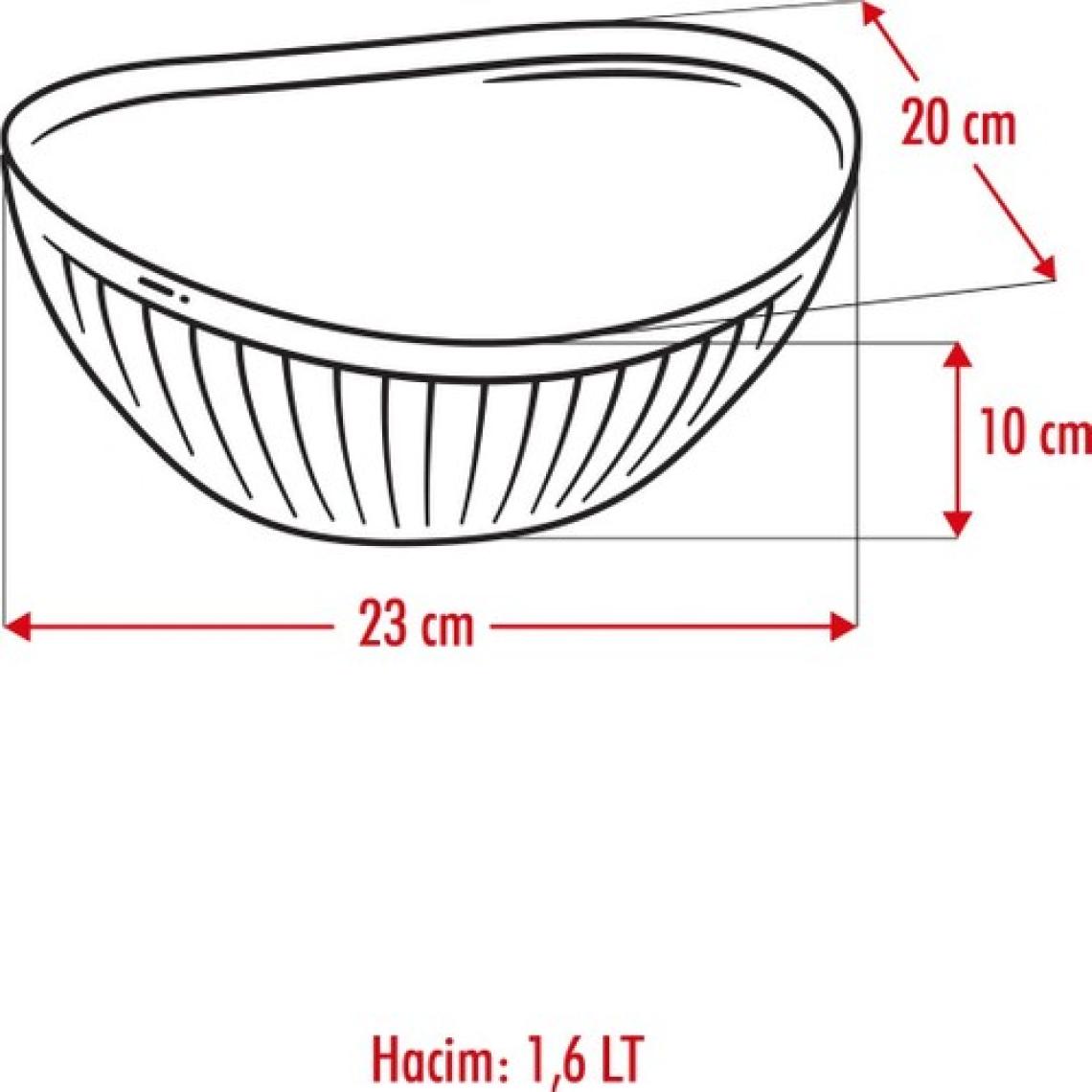 Molvea Akrilik Barok Orta Boy Oval 1,6 Litre Meyve & Salata Kasesi & Karıştırma Kabı
