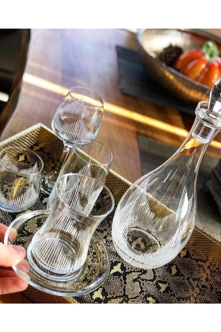 Sadece-sglass 61 Parça 12 Kişilik Kesme Çeyiz Su Takımı, Cam Sürahi Bardak Kadeh Içecek Takımı