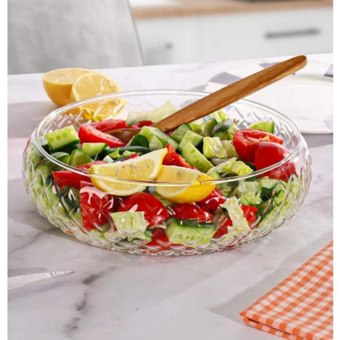 Evefix El Yapımı Büyük Boy Cam Salata Kasesi Çok Amaçlı Cam Kase