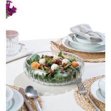 Evefix El Yapımı Büyük Boy Cam Salata Kasesi Çok Amaçlı Cam Kase
