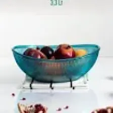 EW's Kitchenware Akrilik Barok Aquamarin Büyük Oval Meyve & Salata Kasesi & Karıştırma Kabı / 3,3 Lt  (Cam Değildir)