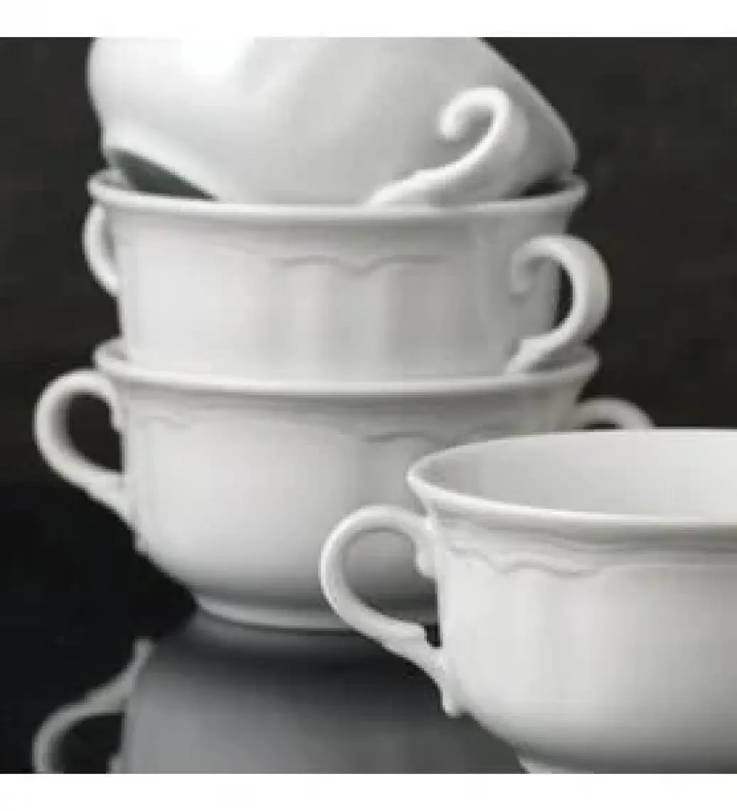 Güral Porselen Venedik 4 Parça 12 cm Kulplu Çorba Kasesi