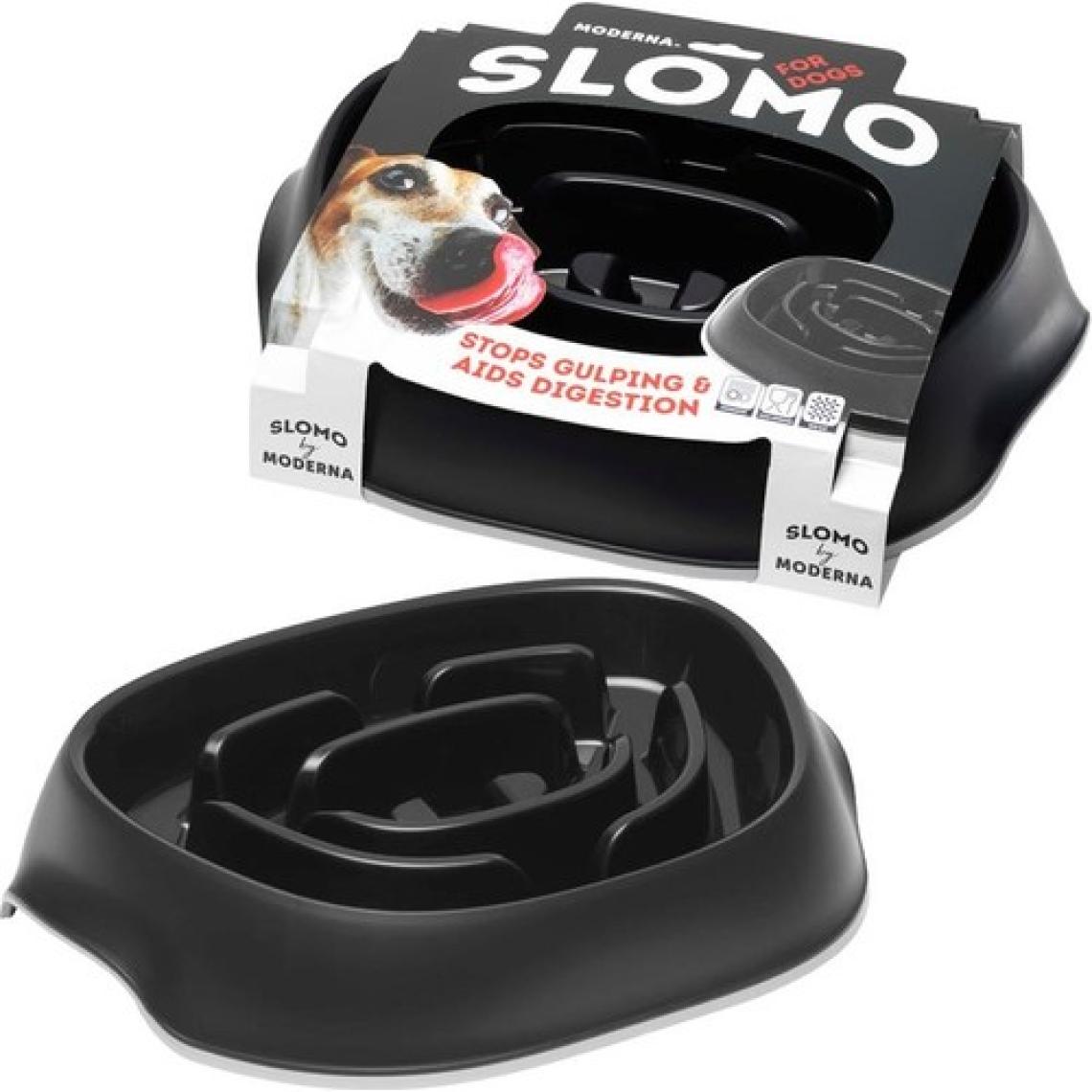 Moderna Slomo Yavaş Yeme Köpek Mama Kabı 950 ml Siyah