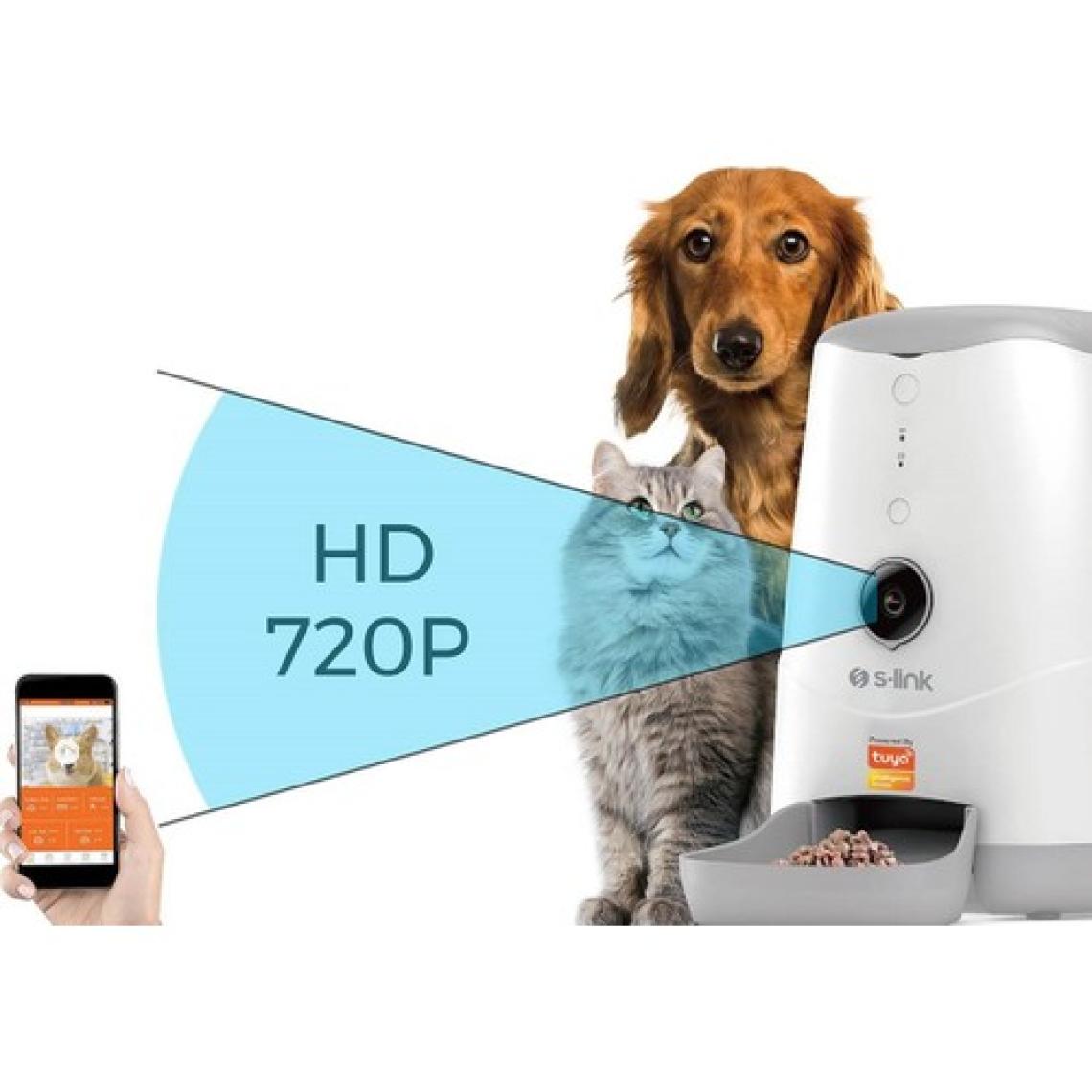 S-link Swapp SL-20 Smart HD Kameralı Wi-Fi TUYA Destekli Akıllı Otomatik Kedi Köpek Besleyici