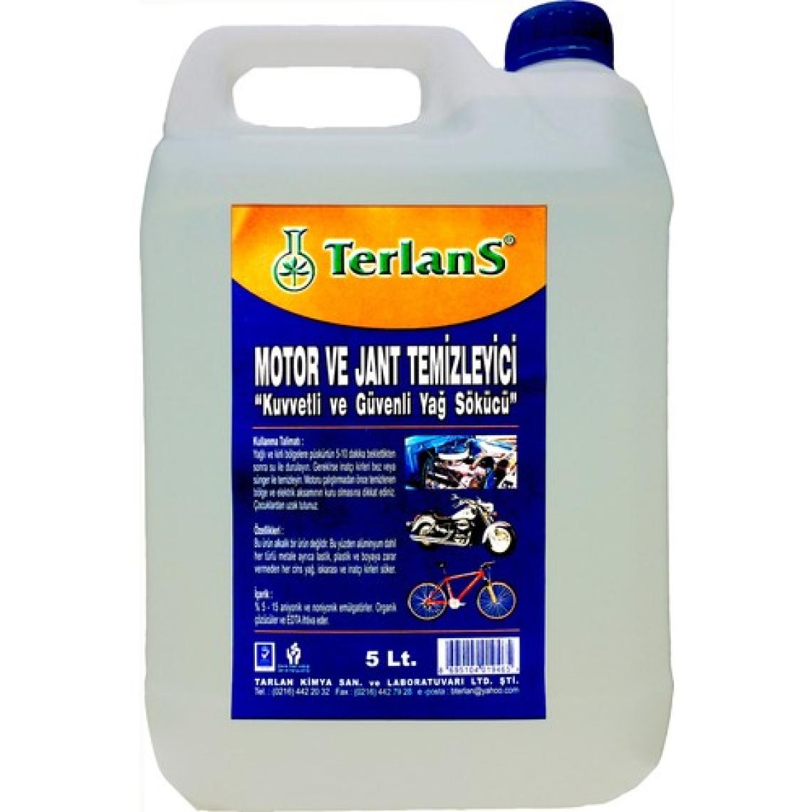 Terlans Kuvvetli ve Güvenli Motor & Jant Temizleyici 5 Kg + Uygulama Süngeri