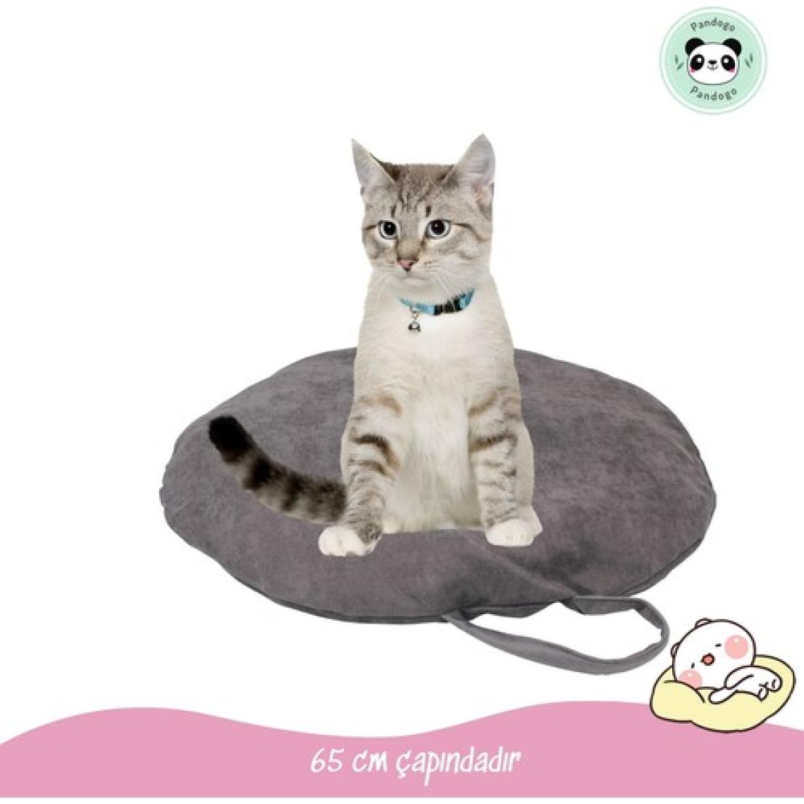 Pandogo Kedi Yatağı Evcil Hayvan Kedi Minderi 65 cm Evcil Hayvan Simit Yuvarlak Yumuşak Yatak Minder
