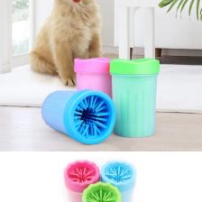 Silikon Jel Fırçalı Kedi Köpek Pati Ayak Yıkama Temizleme Kovası (Küçük)