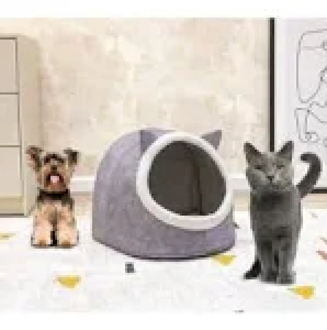 ALAS Gri Alaska Kedi Köpek Yatağı Yuvası
