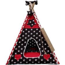 Moonstar Xl Kırmızı Siyah Yıldızlı Kedi Köpek Çadırı 70 x 70 cm