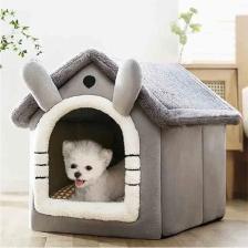 Tineke Klasik Model Kedi Evi Yumuşak Kedi Yatağı Derin Uyku ve Kış Evi Çıkarılabilir Minder